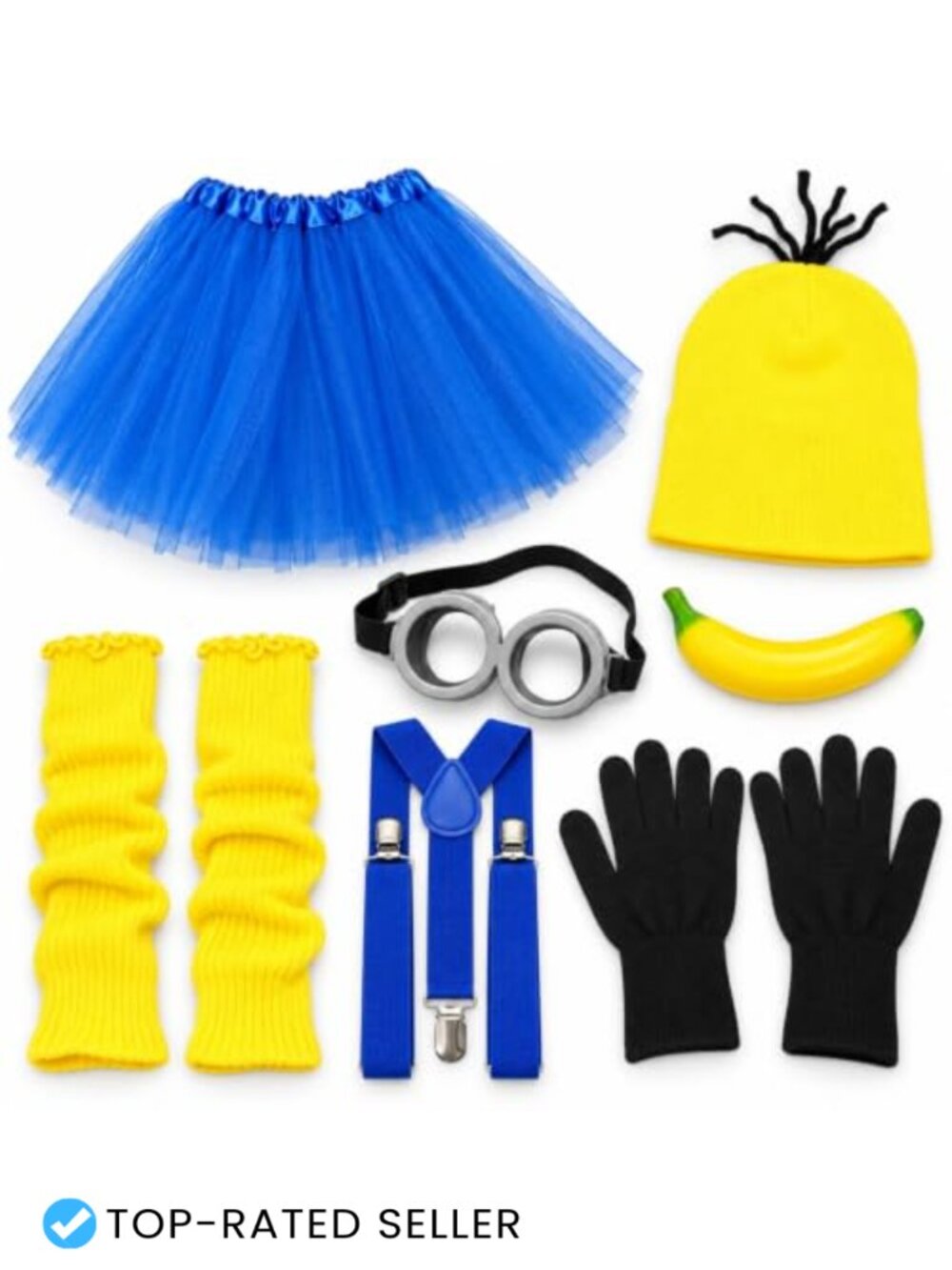 7 Pc Halloween Costume Accessory Set Beanie Tutu Suspenders Leg Warmers